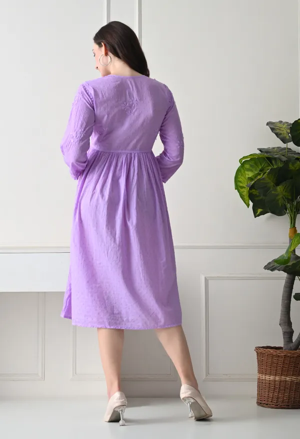 Blush_Purple__Hand-Embroidered_Chikankari_Dobby_Cotton_Midi_Dress