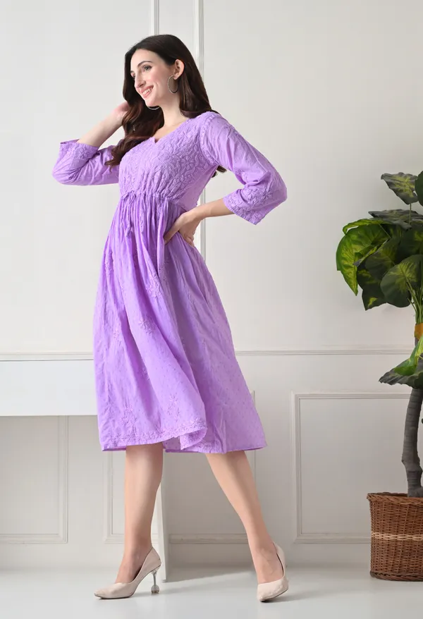 Blush_Purple__Hand-Embroidered_Chikankari_Dobby_Cotton_Midi_Dress