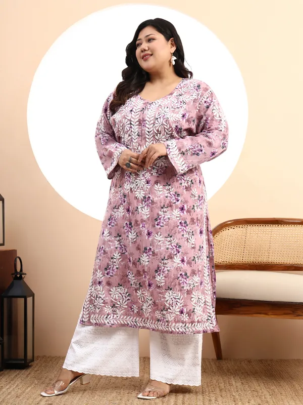 Women_Pink_Floral_Hand-Embroidered_Chikankari_Mulmul_Kurta