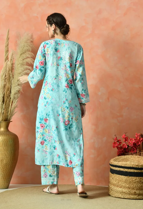 Pastel_Blossom_Hand_Embroidered_Mulmul_Kurta_Set-Blue