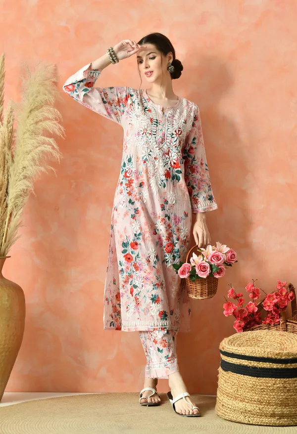 Blush_Pink_Floral_Hand_Embroidered_Mulmul_Chikankari_Kurta_Plazo_Set