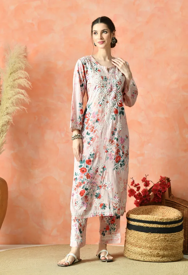 Blush_Pink_Floral_Hand_Embroidered_Mulmul_Chikankari_Kurta_Plazo_Set