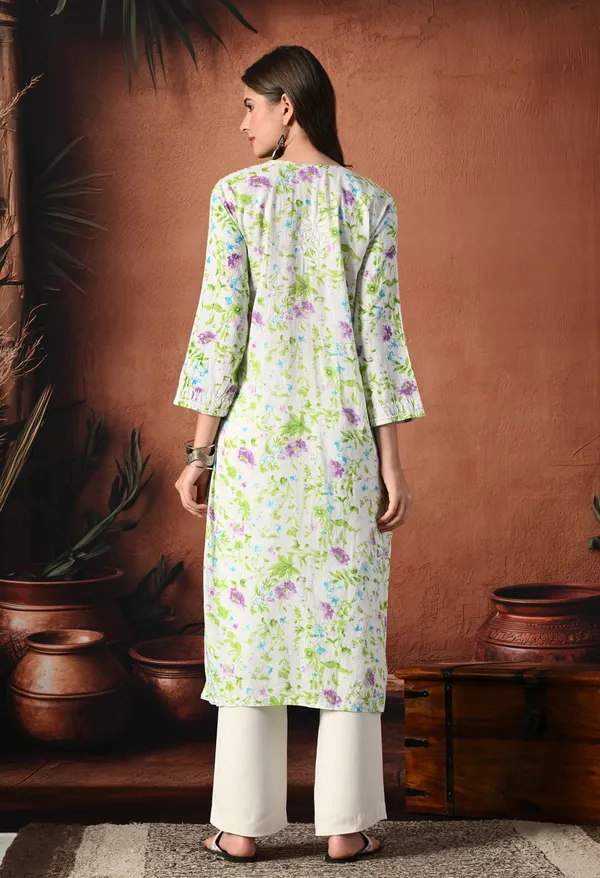 Syrish_Purple_accents_Floral_Handcrafted_Chikankari_Mulmul_Kurta