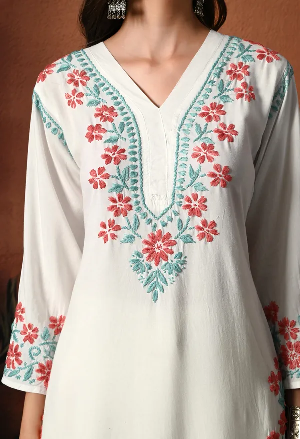 Syrish_Brown_Thread_Hand_Embroidered_Chikankari_Straight_Rayon_Kurta