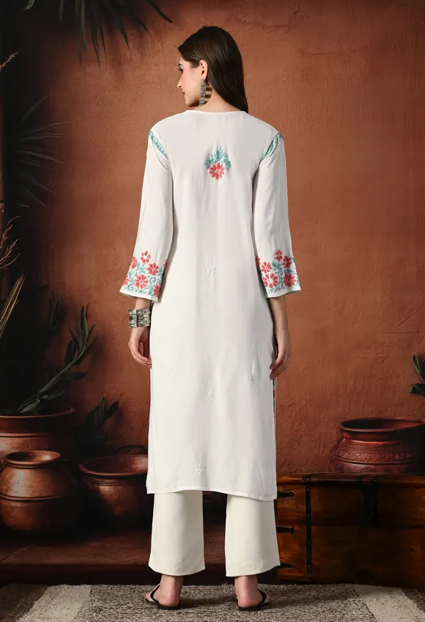 Syrish_Brown_Thread_Hand_Embroidered_Chikankari_Straight_Rayon_Kurta