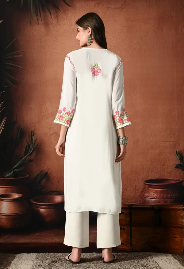 Syrish_Pink_Thread_Hand_Embroidered_Chikankari_Straight_Rayon_Kurta