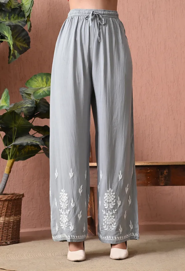 Syrish_Grey_Rayon_Straight_Chikankari_Hand_Embroidered_Kurta_Set