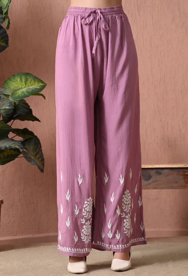 Syrish_Purple_Rayon_Straight_Chikankari_Hand_Embroidered_Kurta_Set