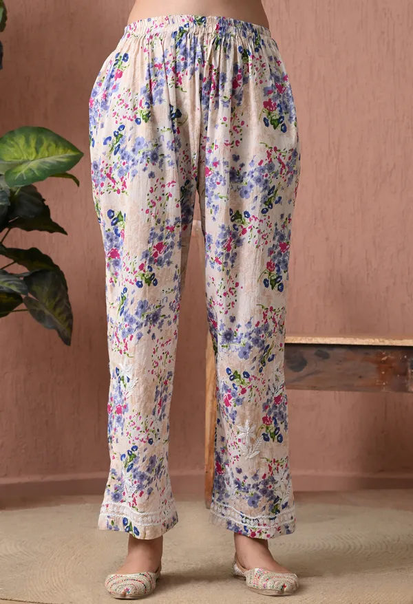 Syrish_Beige_Floral_Mulmul_Chikankari_Hand_Embroidered_Kurta_Set