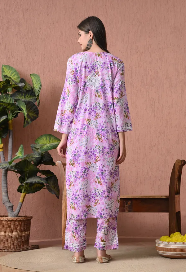 Syrish_Purple_Floral_Mulmul_Chikankari_Hand_Embroidered_Kurta_Set