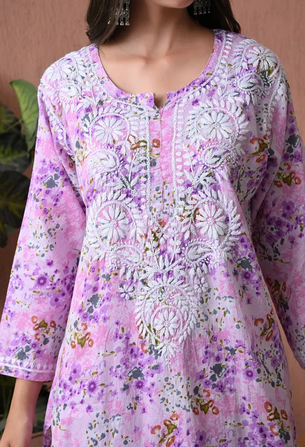 Syrish_Purple_Floral_Mulmul_Chikankari_Hand_Embroidered_Kurta_Set