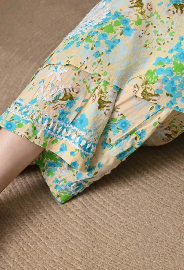 Syrish_Green_Floral_Mulmul_Chikankari_Hand_Embroidered_Kurta_Set