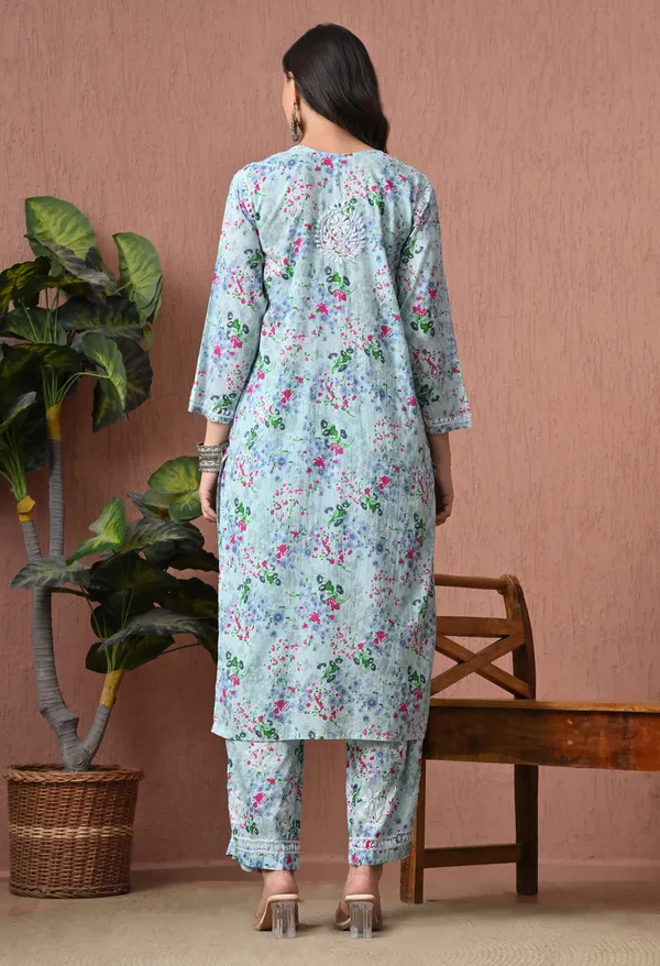 Syrish_Sky_Blue_Floral_Mulmul_Chikankari_Hand_Embroidered_Kurta_Set