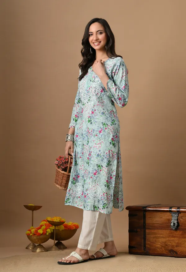 Syrish_Sky_Blue_Floral_Mulmul_Chikankari_Hand_Embroidered_Kurta