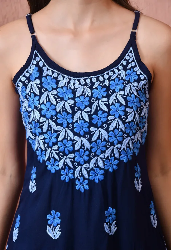 Syrish_Handcrafted_Chikankari_Rayon_Sleeveless_Kurta_�_Navy_Blue
