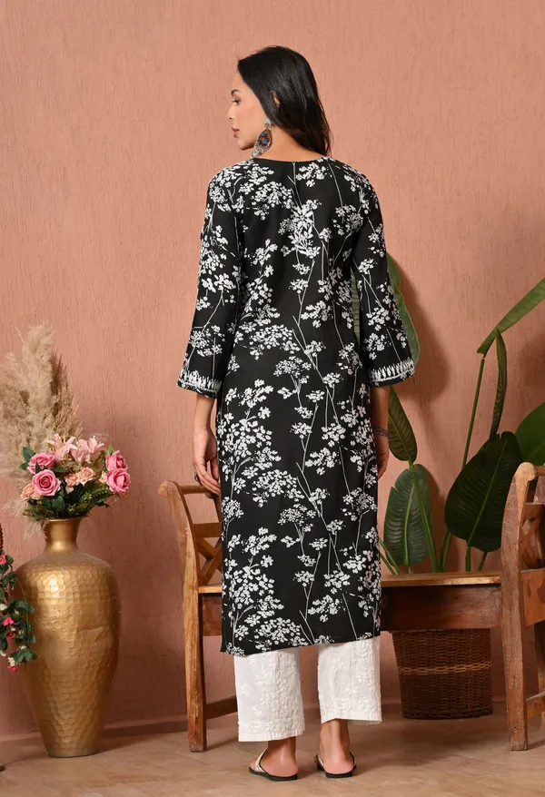 Syrish_Meher_Black_Chikankari_Straight_Kurta