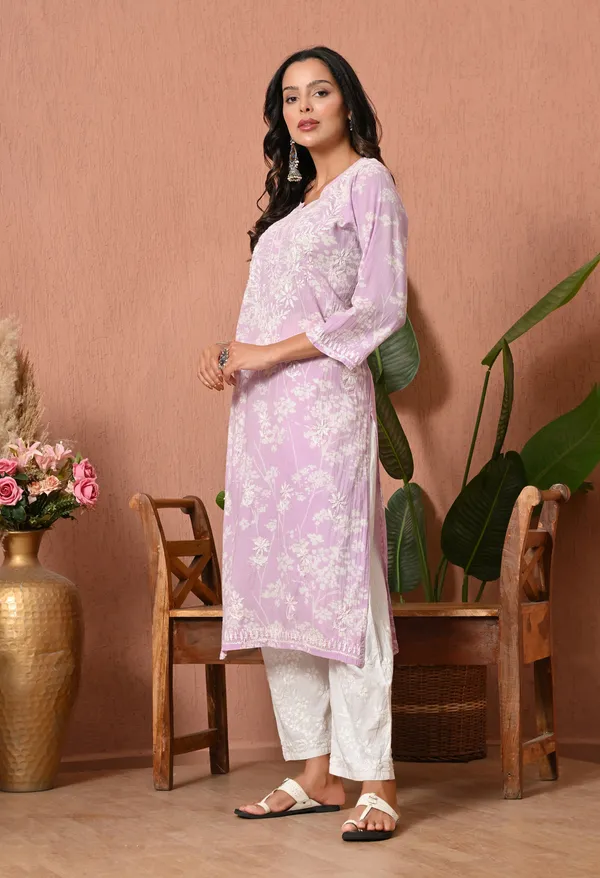 Syrish_Meher_Purple_Chikankari_Straight_Kurta