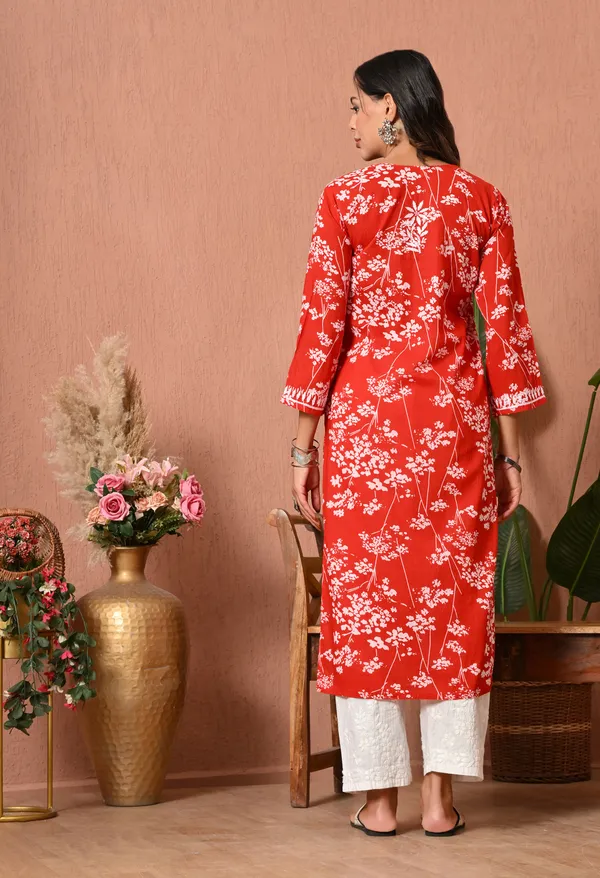 Syrish_Meher_Red_Chikankari_Straight_Kurta