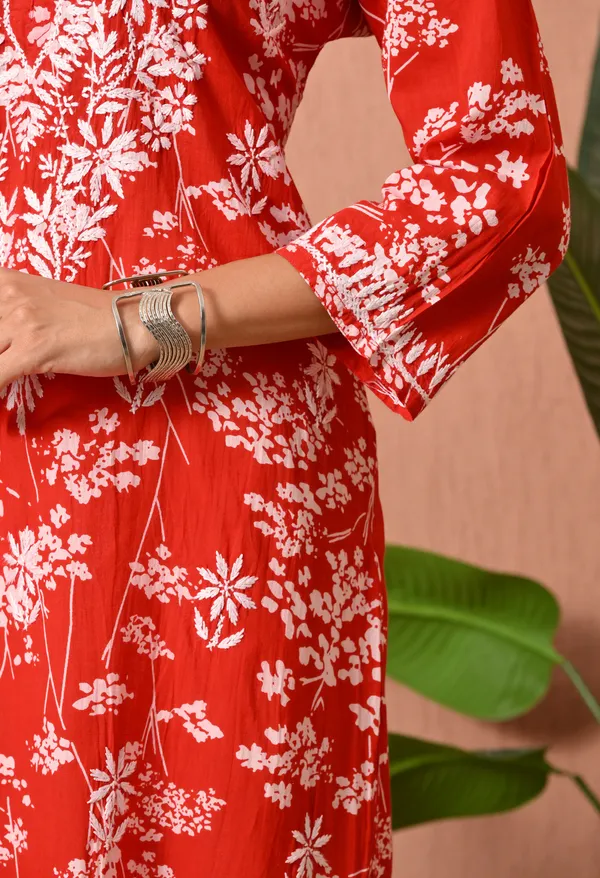 Syrish_Meher_Red_Chikankari_Straight_Kurta