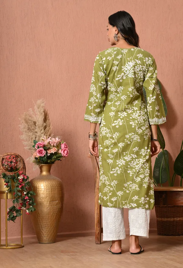 Syrish_Meher_Mendi_Green_Chikankari_Straight_Kurta