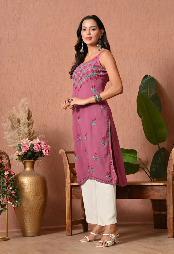 Syrish_Handcrafted_Chikankari_Rayon_Sleeveless_Kurta_�_Pink