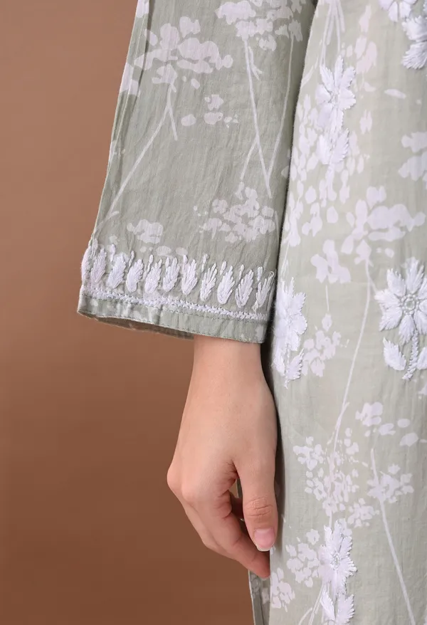Syrish_Meher_Green_Chikankari_Straight_Kurta