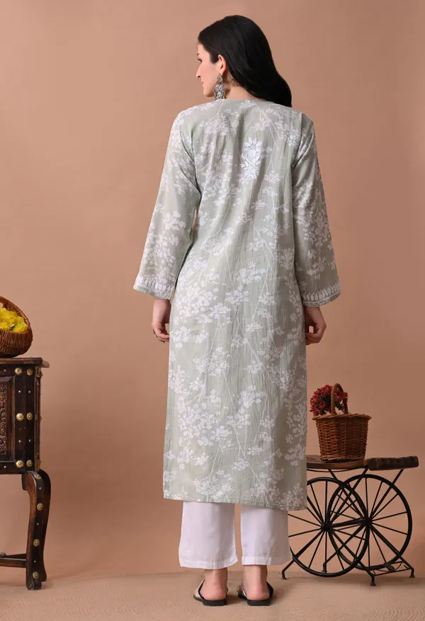 Syrish_Meher_Green_Chikankari_Straight_Kurta