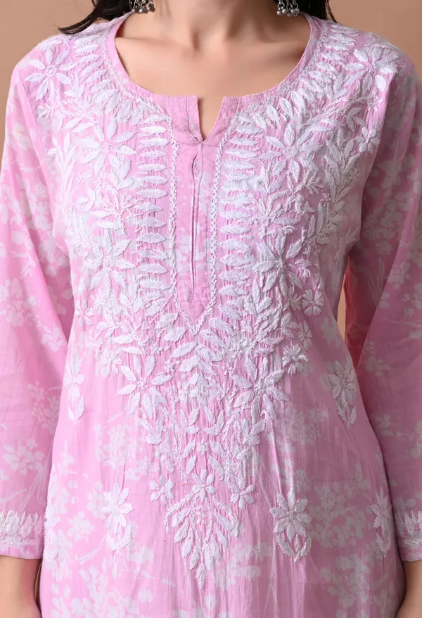 Syrish_Meher_Pink_Chikankari_Straight_Kurta