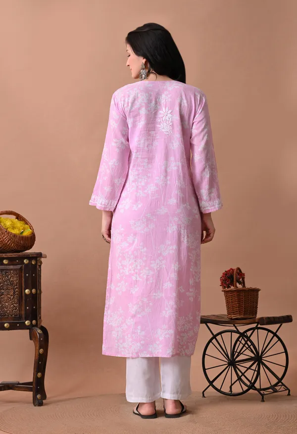 Syrish_Meher_Pink_Chikankari_Straight_Kurta