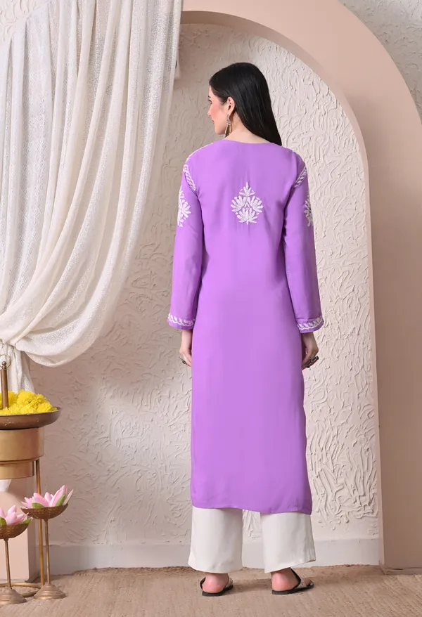 Syrish_Elegance_Handcrafted_Rayon_Chikankari_Kurta-_Purple