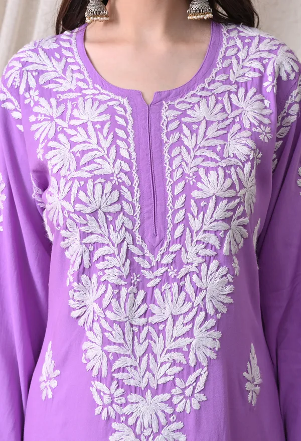 Syrish_Elegance_Handcrafted_Rayon_Chikankari_Kurta-_Purple