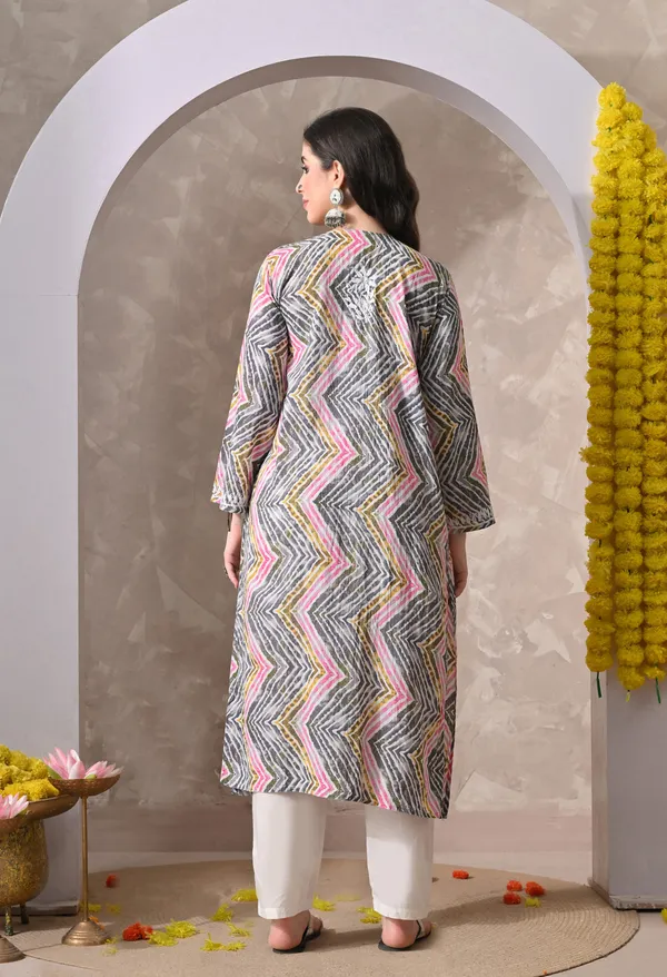 Syrish_Leheriya__Grey_Cotton_Hand_Embroidered_Chikankari_Kurta