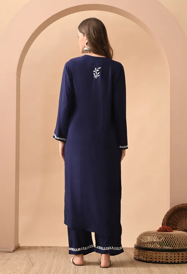 Hand-embroidered_Lucknowi_Chikankari_Kurta_Plazo_Set_�Black