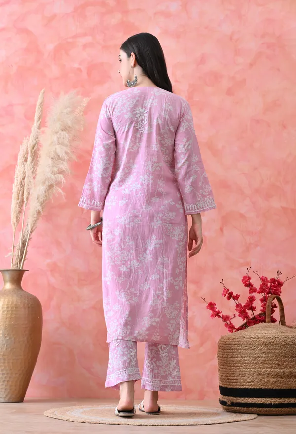 Hand_Embroidered_Chikankari_Mulmul_Plazo_Set-Baby_Pink