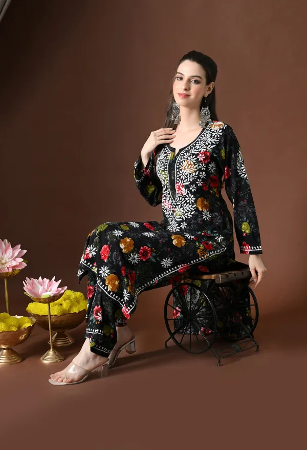 Floral_Bliss_Hand-Embroidered_Rayon_Chikankari_Set__Black