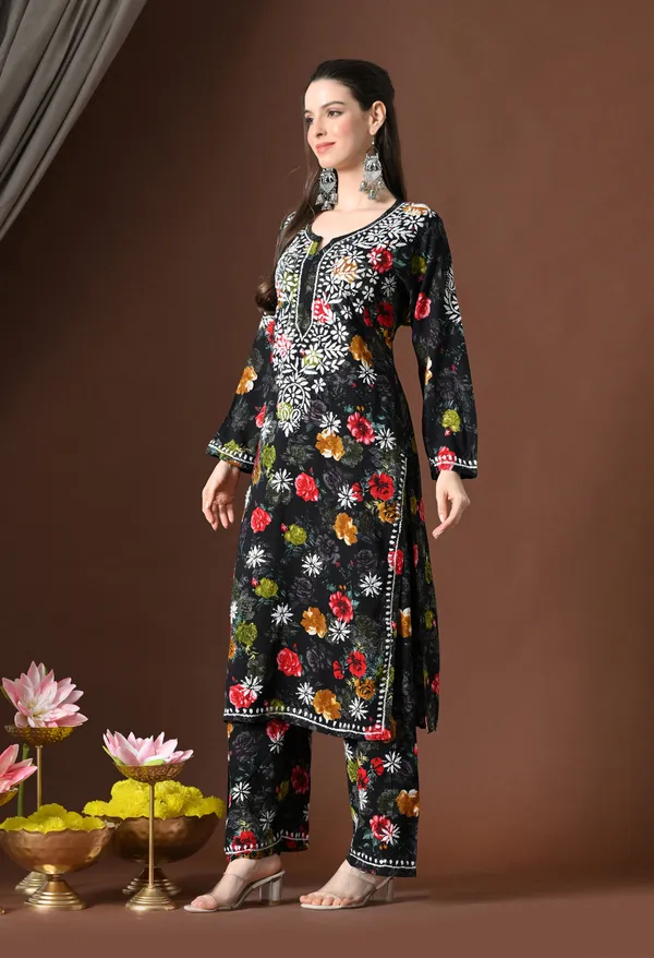 Floral_Bliss_Hand-Embroidered_Rayon_Chikankari_Set__Black