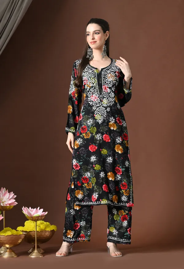 Floral_Bliss_Hand-Embroidered_Rayon_Chikankari_Set__Black