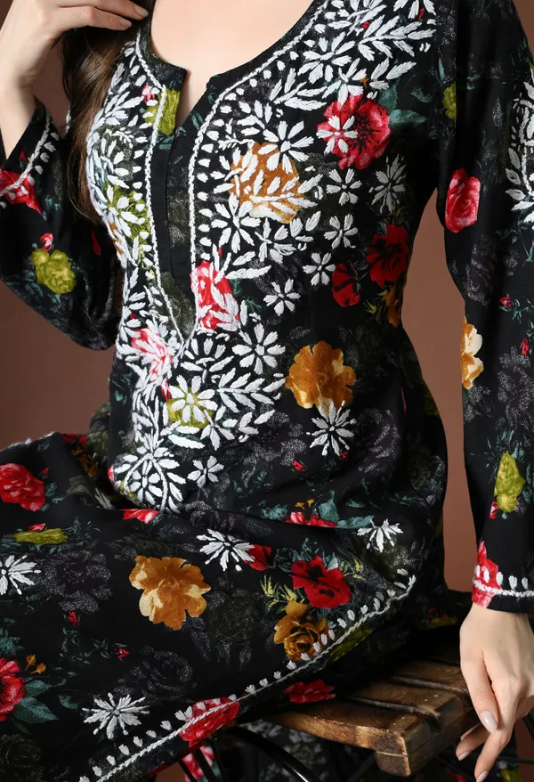 Floral_Bliss_Hand-Embroidered_Rayon_Chikankari_Set__Black