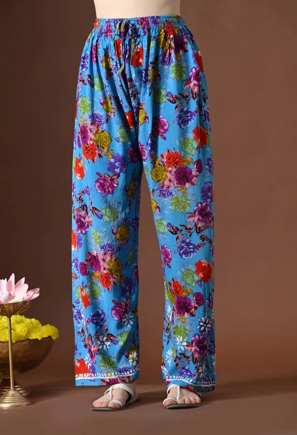 Blue_Paradise_Floral_Chikankari_Kurta_with_Pants