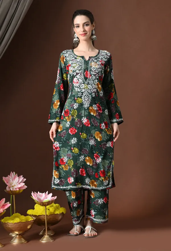 Olive_Charm_Rayon_Floral_Chikankari_Set
