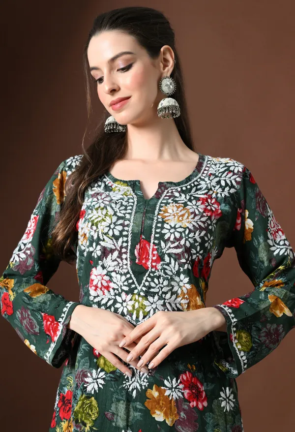 Olive_Charm_Rayon_Floral_Chikankari_Set