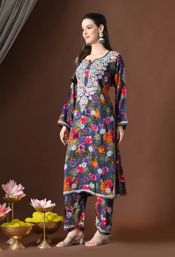Midnight_Grey_Rayon_Chikankari_Kurta_Set