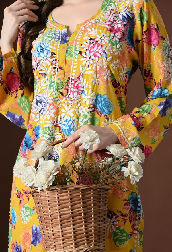 Mustard_Meadow_Floral_Printed_Rayon_Chikankari_Set