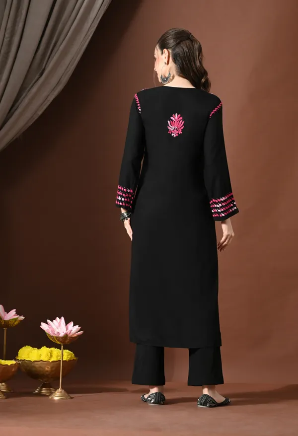 Ebony_Pink_Petals_Handcrafted_Chikankari_Kurta