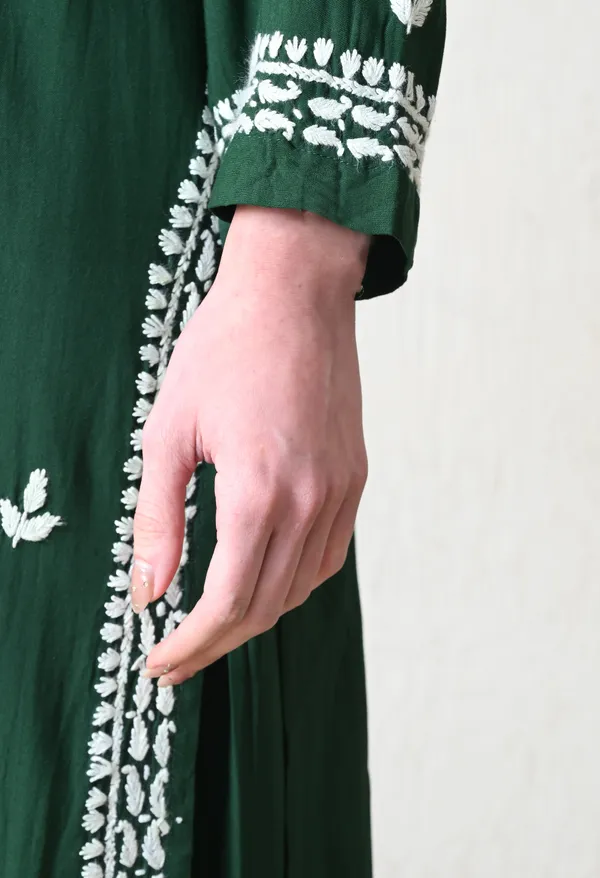 Green_Rayon_Chikankari_Straight_Kurta_Set_with_Hand_Embroidery