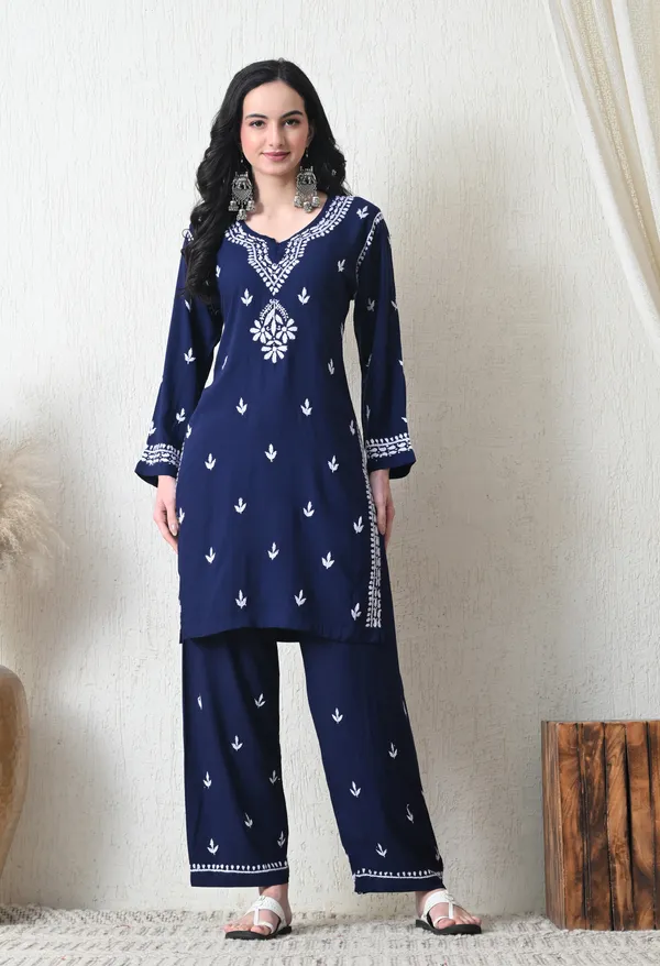 Navy_Blue_Rayon_Chikankari_Straight_Kurta_Set_with_Hand_Embroidery