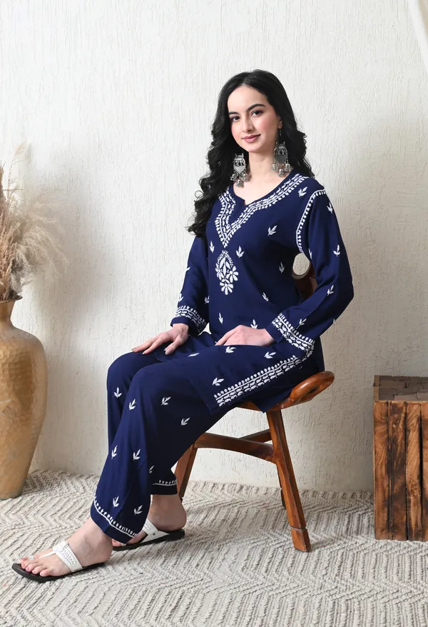 Navy_Blue_Rayon_Chikankari_Straight_Kurta_Set_with_Hand_Embroidery