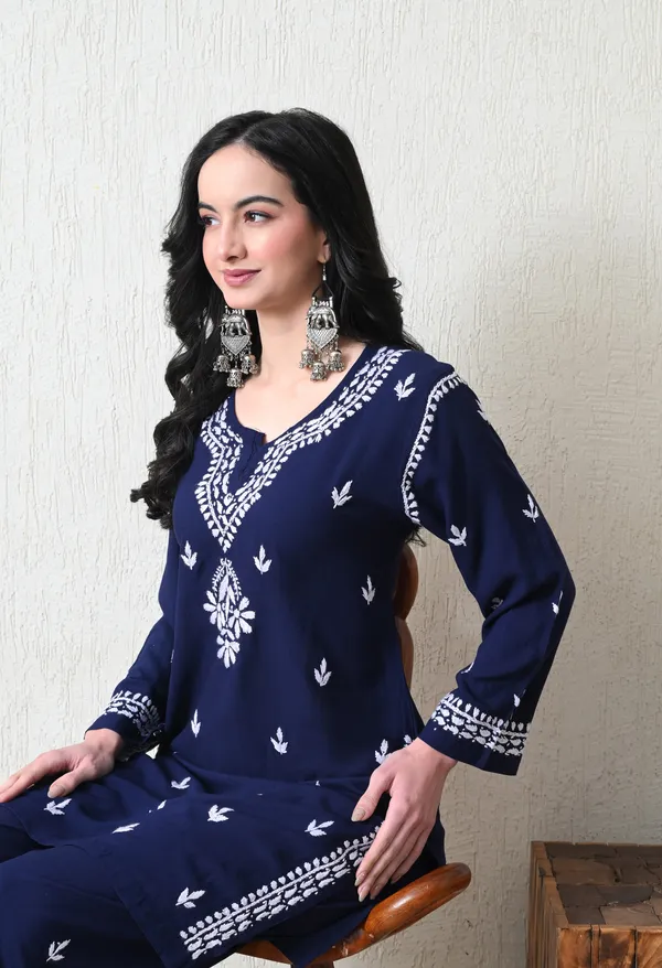 Navy_Blue_Rayon_Chikankari_Straight_Kurta_Set_with_Hand_Embroidery