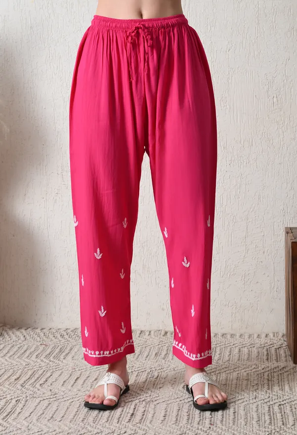 Pink_Rayon_Chikankari_Straight_Kurta_Set_with_Hand_Embroidery