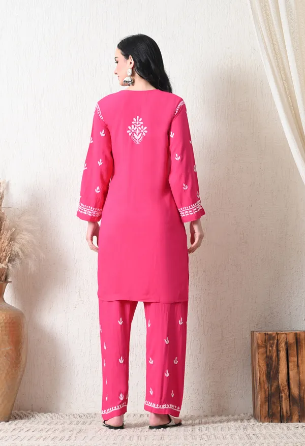 Pink_Rayon_Chikankari_Straight_Kurta_Set_with_Hand_Embroidery